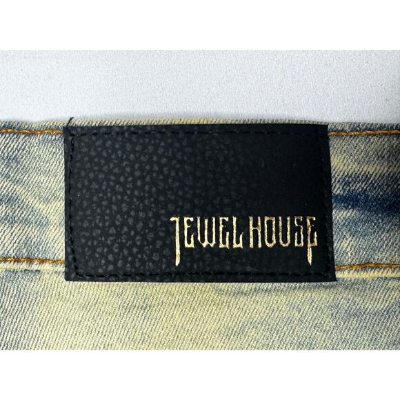 NWT Jewel House Denim Men's Distressed Slim Boot Denim Jeans - 34x36 (34x37) - Picture 3 of 6